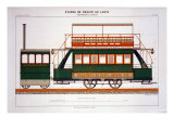 Design for a Steam Tram, Plate 126 from 'The Industrial Practitioner', engraved by the artist Giclee Print by A. Cheneveau