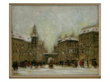 Budapest in the Snow Giclee-trykk av Antal Berkes