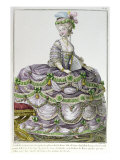 A Duchess at Court of Louis XVI Wearing a Dress with Paniers, from 'Galerie des Modes et Costumes' Giclee Print by Le Clere 