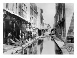Course of the Bievre in Paris with Tanneries, 1858-78 Giclee Print by Charles Marville