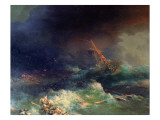 The Disaster of the Liner Ingermanland at Skagerrake Near Norway on August 30Th, 1842 reproduction procédé giclée par Ivan Konstantinovich Aivazovsky