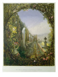 The Trellis Window, Trentham Hall Gardens, from 'Gardens of England', published 1857 Giclee-trykk av E. Adveno Brooke The Trellis Window, Trentham Hall Gardens, from 'Gardens of England', published 1857 Giclee-trykk av E. Adveno Brooke