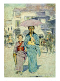 A Japanese Street Scene Giclee Print by Mortimer Ludington Menpes