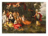 Minerva Visiting the Muses on Mount Helicon Reproduction procédé giclée par Hans Jordaens III