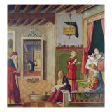 The Birth of the Virgin, 1504-08 Giclée-tryk af Vittore Carpaccio The Birth of the Virgin, 1504-08 Giclée-tryk af Vittore Carpaccio