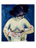 Half-Naked Woman with a Hat, 1911 reproduction procédé giclée par Ernst Ludwig Kirchner
