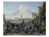 A View in Rome, 1668 Giclee Print by Johannes Lingelbach