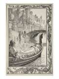 The Barge floated down the River, illustration from 'Stories of King Arthur and the Round Table' Giclee Print by Dora Curtis