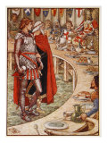 Sir Galahad is brought to Court of King Arthur, from 'Stories of Knights of Round Table' Giclee Print by Walter Crane