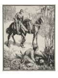Weeping bitterly, illustration from 'Stories of King Arthur and the Round Table' by Beatrice Clay Giclee Print by Dora Curtis