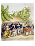 Polynesian Dancing Girls, engraved by A. Bernati Giclee Print by Giacomo Casa