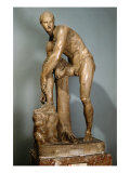 Hermes Tying his Sandal, Roman Copy of a Greek Original Attributed to Lysippos, 1st or 2nd century  reproduction procédé giclée par Lysippos 