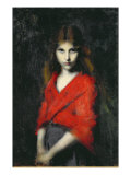 Portrait of a Young Girl, The Shiverer Giclee Print by Jean-Jacques Henner