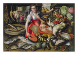 Martha Preparing the Meal for Jesus or Jesus at the House of Martha and Mary reproduction procédé giclée par Vincenzo Campi