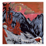 Mountains in Winter, 1919 reproduction procédé giclée par Ernst Ludwig Kirchner