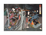 Actors in the Roles of Ettyujiro and Kagekiyo in 'Soga Monogatari' Giclee Print by Utagawa Hirosada