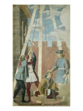 Torture of the Jew: Judas Being Drawn from the Well, from the True Cross Cycle, completed 1464 reproduction procédé giclée par Piero della Francesca 