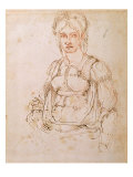 Sketch of a Seated Woman Giclee Print by Michelangelo Buonarroti 