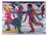 Ice Skaters reproduction procédé giclée par Ernst Ludwig Kirchner