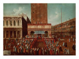 Public Lottery at the Loggetta, the Piazza San Marco, Venice Giclee-trykk av Gabriele Bella Public Lottery at the Loggetta, the Piazza San Marco, Venice Giclee-trykk av Gabriele Bella