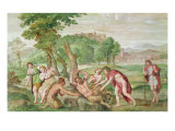 The Flaying of Marsyas, c.1616-18 Giclée-tryk af Domenichino The Flaying of Marsyas, c.1616-18 Giclée-tryk af Domenichino