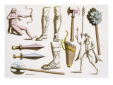 Greek Soldiers, Arms and Armour, Plate 38 from 'Le Costume Ancien et Moderne' by Jules Ferrario Giclee Print by D.k. Bonatti