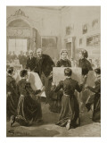 Bluecoat Boys Showing their Drawings to Queen Victoria at Buckingham Palace, April 3Rd, 1873, from  Giclee Print by G. Amato