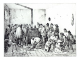 The Public Warming Room in Paris, 1840 Giclee Print by Victor Adam
