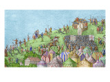 The Encampment of the English Forces Near Portsmouth During the Battle of the Solent Giclee-trykk av James Basire