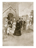 Queen Victoria's Life at Osborne: Her Majesty at Whippingham Church, 'The Illustrated London News' Reproduction procédé giclée par Amedee Forestier