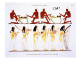 Men Gaming and Women Playing Instruments, from a Rare Record of Frescoes from Thebes reproduction procédé giclée par Frederic Cailliaud