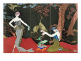 The Fashion for Lacquer, engraved by Henri Reidel, 1920 reproduction procédé giclée par Georges Barbier