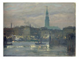 Putting on the Lights, 1904 Giclee Print by Friedrich Kallmorgen