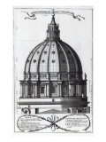 The Exterior of the Dome of St. Peter's, Rome, Engraved by Alessandro Specchi Giclee Print by Carlo Fontana