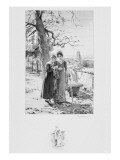 Madame Aubain and Felicite, Illustration from 'Un coeur simple' by Gustave Flaubert Giclee Print by Louis Adan