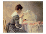 Motherhood, 1898 Giclee Print by Louis Adan