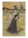 Fashion Plate, at Longchamp, Illustration from 'La Nouvelle Mode', 1897 Giclee Print by Felix Fournery