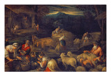 Farm Interior or Shearing Sheep Giclée-Druck von Jacopo Bassano