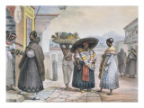 Free Negresses Earning a Living from their Work, from 'Voyage Pittoresque et Historique au Bresil' reproduction procédé giclée par Jean Baptiste Debret