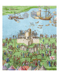 The Encampment of the English Forces Near Portsmouth During the Battle of the Solent, 1778 Giclee Print by James Basire