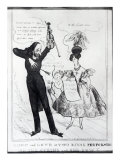 'Music and Love or Two Rival Performers on one String and one Bow', caricature of Hector Berlioz Giclee Print
