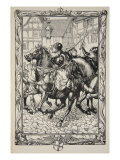 Rushed Upon the Astonished Throng, illustration from 'Stories of King Arthur and the Round Table' Giclee Print by Dora Curtis