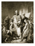 Charlemagne and His Scholars Giclee-trykk av Eugen Von Blaas Charlemagne and His Scholars Giclee-trykk av Eugen Von Blaas