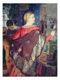 Merchant's Woman with a Mirror Lámina giclée por Boris Mikhailovich Kustodiev Merchant's Woman with a Mirror Lámina giclée por Boris Mikhailovich Kustodiev
