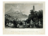 Lake See-Hoo and the Temple of Thundering Winds, from the Vale of Tombs, engraved by J.C. Bentley Giclee Print by Thomas Allom