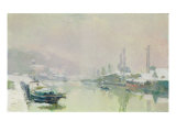 The Ile Lacroix under Snow, 1893 Giclee Print by Albert-Charles Lebourg