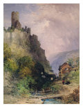 The Castle of Katz on the Rhine Giclee Print by William Callow