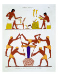 Carpentry and Dyeing Cloth, from a Rare Record of Frescoes from Thebes, recorded 1819-1822 reproduction procédé giclée par Frederic Cailliaud