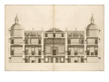 Houghton Hall: Section of the West front, Engraved by Pierre Fourdrinier, 1735 Giclee Print by Isaac Ware