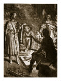 King Canute and the Poet, Illustration from 'Hutchinson's Story of the British Nation', C.1920 Giclee Print by Ernest Prater